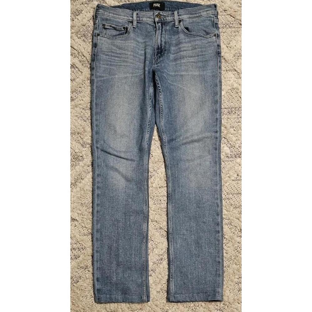 Paige Lennox Jeans Mens Size 32 Medium Wash Slim Performance Stretch Comfort